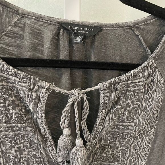 Lucky Brand Embroidered Long Sleeve Top - Picture 3 of 4